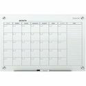 Quartet Infinity&reg; Glass Magnetic Calendar Board - 36" x 24" Sheet Size - White - Tempered Glass - Magnetic, Stain Resistant, Ghost Resistant, Write-on, Reusable - 1 Each