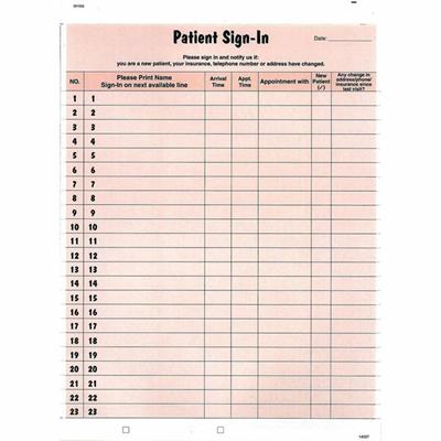 Tabbies Patient Sign-In Label Forms - 125 Sheet(s) - 8.50" x 11" Sheet Size - Salmon - 125 / Pack