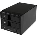 StarTech.com USB 3.0/eSATA Dual 3.5" SATA HDD Trayless Enclosure - 2 x HDD Supported - 8 TB Supported HDD Capacity - Serial ATA/600 Controller - RAID Supported - 0, 1, Concatenation, JBOD RAID Levels - 2 x Total Bays - 2 x 3.5" Bay - 1 USB Port(s) - 