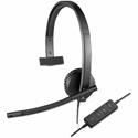 Logitech USB Headset Mono H570e - Mono - USB - Wired - 31.50 Hz to 20 kHz - Over-the-head - Monaural - Supra-aural - Noise Cancelling, Electret Microphone