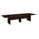 Bush Business Furniture 120L x 48W Boat Top Conference Table - Mocha Cherry - Boat Top - 3 Legs - 47.52" Table Top Width x 119.21" Table Top Depth x 1" Table Top Thickness - 28.65" Height - Office - Assembly Required - Mocha Cherry, Thermofused Lamin