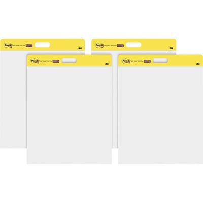 Post-it&reg; Self-Stick Wall Pads - 20 Sheets - Plain - Stapled - 18.50 lb Basis Weight - 20" x 23" Sheet Size - White Paper - Cardboard Cover - Self-adhesive, Repositionable, Bleed Resistant - 2/Pack - 2 / Carton