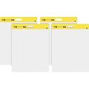 Post-it&reg; Self-Stick Wall Pads - 20 Sheets - Plain - Stapled - 18.50 lb Basis Weight - 20" x 23" Sheet Size - White Paper - Cardboard Cover - Self-adhesive, Repositionable, Bleed Resistant - 2/Pack - 2 / Carton