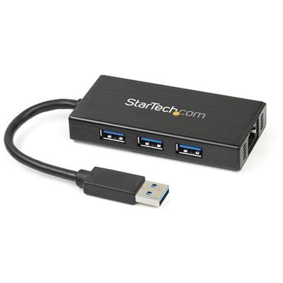 StarTech.com Aluminum USB 3.0 Hub w/ GbE Adapter - USB 3.0 Type A - External - 3 USB Port(s) - 1 Network (RJ-45) Port(s) - 3 USB 3.0 Port(s) - PC, Mac, Linux, ChromeOS
