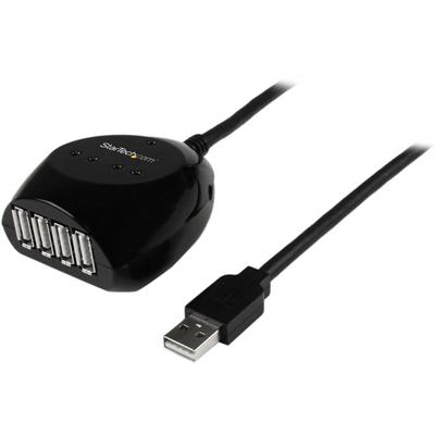 StarTech.com 15m USB 2.0 Active Cable with 4 Port Hub - USB - External - 4 USB Port(s) - 4 USB 2.0 Port(s)