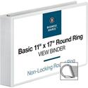 Business Source Tabloid-size Round Ring Reference Binder - 2" Binder Capacity - Tabloid - 11" x 17" Sheet Size - Fastener(s): Round Ring - White - Recycled - Durable, Clear Overlay - 1 Each