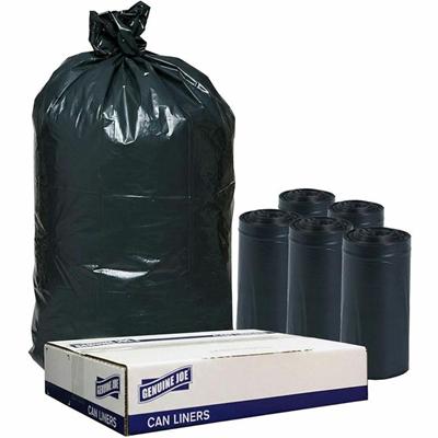 Genuine Joe Slim Jim 23-gallon Can Liners - Medium Size - 23 gal Capacity - 43" Length x 28.50" Width - Low Density - Black - Office Waste, Food - Recycled - 1 Carton