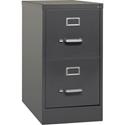 Lorell Fortress Series 26-1/2" Commercial-Grade Vertical File Cabinet - 15" Width x 26.5" Depth x 28.4" Height - 2 x Drawer(s) for File - Letter - Vertical - Drawer Extension, Security Lock, Label Holder, Pull Handle - Charcoal - Steel - Recycled