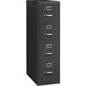 Lorell Fortress Series 26-1/2" Commercial-Grade Vertical File Cabinet - 15" Width x 26.5" Depth x 52" Height - 4 x Drawer(s) for File - Letter - Vertical - Drawer Extension, Security Lock, Label Holder, Pull Handle - Charcoal - Steel - Recycled