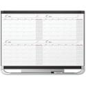 Quartet Prestige 2 Magnetic Calendar Total Erase Whiteboard - Monthly - 4 Month - Graphite, White - Steel - 36" Height x 48" Width - Marker Tray, Durable, Ghost Resistant, Stain Resistant, Magnetic, Maintenance Schedule, Mountable - 1 Each - TAA Comp