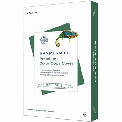 Hammermill Premium Color Copy Cover - White - 100 Brightness - 17" x 11" - 80 lb Basis Weight - Super Smooth - Jam-free, Acid-free, Double-sided - White - 1 Pack