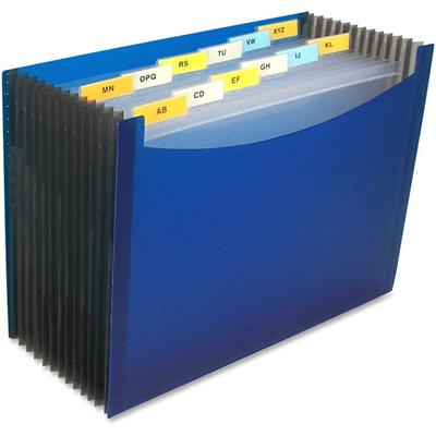 C-Line Letter Expanding File - 8 1/2" x 11" - 900 Sheets Capacity - 9" Expansion - 13 Pocket(s) - 12 Divider(s) - Blue - Expandable Gusset, Adhesive Label - 1 Each