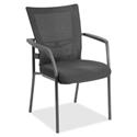 Lorell Mesh Back Guest Chair - Black Seat Color - Fabric Seat Material - Nylon Back Material - Powder Coated Frame Color - Four-legged Base - Black, Gray - Armrest - 1 Each