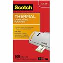 Scotch Thermal Laminating Pouches - Laminating Pouch/Sheet Size: 2.30" Width x 3.70" Length x 5 mil Thickness - Glossy - for Business Card, Photo, Document, Lists, Coupon, Punch Card - Double Sided, Moisture Resistant, Photo-safe - Clear - 100 / Pack