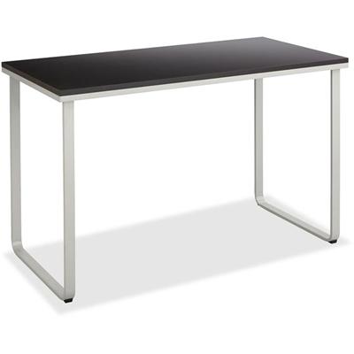 Safco Steel Workstation - Rectangle Top - U-shaped Base - 2 Legs - 150 lb Capacity - 47.25" Table Top Width x 24" Table Top Depth x 0.75" Table Top Thickness - Assembly Required - Black, Silver - Steel, Fiberboard, Wood - 1 Each