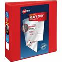Avery&reg; Heavy-Duty View Binders with One Touch EZD Rings - 3" Binder Capacity - Letter - 8 1/2" x 11" Sheet Size - 670 Sheet Capacity - 670 x 3" Ring(s) - Fastener(s): Ring - Pocket(s): 4, Internal - Polypropylene - Red - Adhesive, Durable, Heavy 