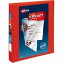 Avery&reg; Heavy-Duty View 3 Ring Binder, 1" One Touch EZD(R) Rings, 1 Red Binder (79170) - 1" Binder Capacity - Letter - 8 1/2" x 11" Sheet Size - 275 Sheet Capacity - 275 x 1" Ring(s) - Fastener(s): Ring - Pocket(s): 4 - Polypropylene - Red - Adhes