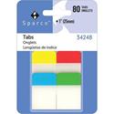 Sparco 1" Durable Tabs - Write-on Tab(s) - 1" Tab Height - Assorted Tab(s) - Durable, Tear Resistant, Curl Resistant, Repositionable, Removable - 4 / Pack