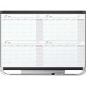 Quartet Prestige&reg; 2 Magnetic Four Month Calendar Board - Monthly - 4 Month - White, Graphite - Steel - 24" Height x 36" Width - Magnetic, Durable, Ghost Resistant, Stain Resistant, Marker Tray, Maintenance Schedule