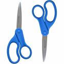 Westcott 8" All Purpose Preferred Straight Scissors - 3.50" Cutting Length - 8" Overall Length - Straight-left/right - Stainless Steel - Pointed Tip - Blue - 1 Pack