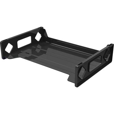 Deflecto Sustainable Office Stackable Desk Tray - 2.75" Height x 16.13" Width x 9" Depth - Desktop - Stackable, Sturdy, Eco-friendly, Durable - 30% Recycled - Black - Plastic - 1 Each