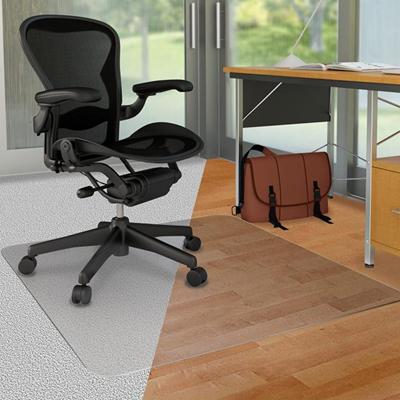 Deflecto DuoMat Multi-surface Chairmat - Carpet, Hard Floor - 53" Length x 45" Width - Lip Size 25" Length x 12" Width - Rectangular - Classic - Clear - 1 Each