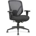 Lorell Executive Self-tilt Mesh Mid-back Office Chair - Fabric Seat Material - Fabric Back Material - 5-star Base - Black - 1 Each