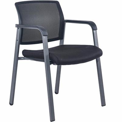 Lorell Mesh Back Guest Chair - Black Seat Color - Fabric Seat Material - Black Back Color - Mesh Back Material - 1 Each