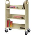 Lorell Single-sided Book Cart - 3 Shelf - 200 lb Load Capacity - 5" Caster Size - Steel - 39" Width x 14" Depth x 46" Height - Putty - 1 Each