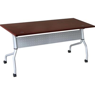 Lorell Flip Top Training Table - Rectangle Top - Four Leg Base - 4 Legs - 23.60" Table Top Width x 72" Table Top Depth - 29.50" Height x 70.88" Width x 23.63" Depth - Training - Assembly Required - Mahogany - Nylon - Melamine Top Material - 1 Each