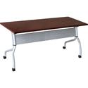 Lorell Flip Top Training Table - Rectangle Top - Four Leg Base - 4 Legs - 23.60" Table Top Width x 72" Table Top Depth - 29.50" Height x 70.88" Width x 23.63" Depth - Training - Assembly Required - Mahogany - Nylon - Melamine Top Material - 1 Each