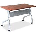 Lorell Flip Top Training Table - Rectangle Top - Four Leg Base - 4 Legs - 23.60" Table Top Width x 60" Table Top Depth - 29.50" Height x 59" Width x 23.63" Depth - Training - Cherry - Nylon - Melamine Top Material - 1 Each