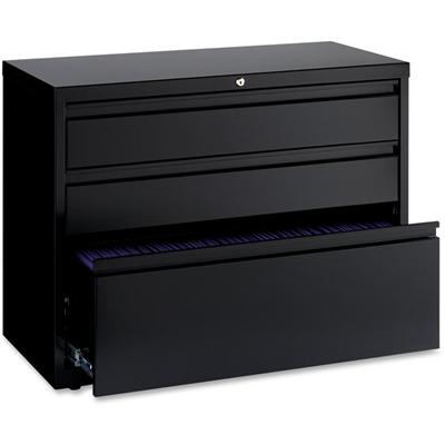 Lorell 36" Box/Box/File Lateral File Cabinet - 36" Width x 18.6" Depth x 28" Height - 3 x Drawer(s) for Box, File - A4, Legal, Letter - Lateral - Hanging Rail, Locking Drawer, Ball-bearing Suspension, Magnetic Label Holder, Interlocking, Durable, Rei