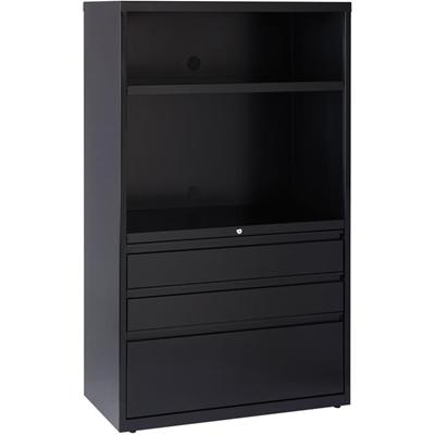 Lorell File/File Lateral File Combo Unit - 36" Width x 18.6" Depth x 60" Height - 2 x Shelf(ves) - 3 x Drawer(s) for Box, File - Legal, Letter, A4 - Lateral - Cable Management, Leveling Glide, Adjustable Glide, Locking Drawer, Durable, Ball-bearing S