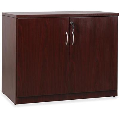 Lorell Essentials Series 2-Door Storage Cabinet - 36" Width x 22.5" Depth x 29.5" Height - 2 x Door(s) - Mahogany - Laminate - Melamine Faced Chipboard (MFC)