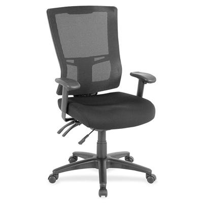 Lorell Mesh High-Back Office Chair - Black Seat Color - Fabric Seat Material - Black Back Color - Nylon Back Material - 5-star Base - Black - 1 Each
