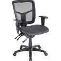 Lorell Mid-Back Mesh Swivel Office Chair - Black Frame Color - 5-star Base - Black, Silver - 1 Each