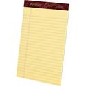 Ampad Gold Fibre Premium Jr. Legal Writing Pads - 50 Sheets - Watermark - Stapled/Glued - 0.28" Ruled - Ruled Margin - 16 lb Basis Weight - 5" x 8" Sheet Size - Canary Paper - Chipboard Backing, Bleed-free, Micro Perforated - 1 Dozen