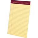 TOPS Gold Fibre Premium Jr. Legal Writing Pads - 50 Sheets - Watermark - Stapled/Glued - 0.28" Ruled - 20 lb Basis Weight - 5" x 8" Sheet Size - Canary Paper - Bleed-free, Chipboard Backing, Micro Perforated - 4 / Pack