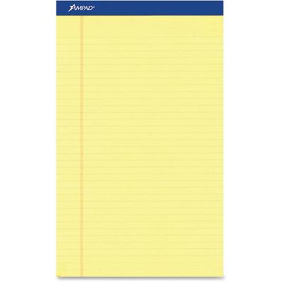 Ampad Perforated Ruled Pads - Letter - 50 Sheets - Stapled - 0.34" Ruled - Letter - 8 1/2" x 11" Sheet Size x 8.5" Width x 11.8" Length - Dark Blue Binding - Sturdy Back, Chipboard Backing, Perforated, Tear Resistant - 1 Dozen
