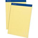 Ampad Writing Pad - 50 Sheets - Stapled - 0.25" Ruled - 15 lb Basis Weight - Letter - 8 1/2" x 11" Sheet Size x 8.5" Width x 11.8" Length - Canary Paper - Dark Blue Binding - Micro Perforated, Chipboard Backing, Sturdy Back, Tear Resistant - 1 Dozen