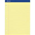 Ampad Double Sheet Writing Pad - 100 Sheets - 0.34" Ruled - 15 lb Basis Weight - Letter - 8 1/2" x 11" Sheet Size x 8.5" Width x 11.8" Length - Canary Yellow Paper - Micro Perforated, Chipboard Backing, Stiff, Tear Resistant - 1 Pad