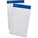 Ampad Perforated Ruled Pads - 50 Sheets - Stapled - 0.28" Ruled - 20 lb Basis Weight - 5" x 8" Sheet Size - White Paper - White Cover - Sturdy Back, Header Strip, Micro Perforated, Chipboard Backing - 1 Dozen