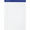 Ampad Perforated Ruled Pads - Letter - 50 Sheets - Stapled - 0.34" Ruled - 20 lb Basis Weight - Letter - 8 1/2" x 11" Sheet Size x 8.5" Width x 11.8" Length - White Paper - White Cover - Sturdy Back, Header Strip, Micro Perforated, Chipboard Backing 