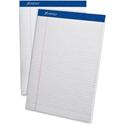 Ampad Perforated Ruled Pads - Letter - 50 Sheets - Stapled - 0.25" Ruled - 20 lb Basis Weight - Letter - 8 1/2" x 11" Sheet Size x 8.5" Width x 11.8" Length - White Paper - White Cover - Sturdy Back, Header Strip, Pinhole Perforated, Chipboard Backin