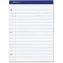 Ampad Double Sheet Writing Pad - 100 Sheets - Stapled - Both Side Ruling Surface - 0.28" Ruled - 15 lb Basis Weight - Letter - 8 1/2" x 11" Sheet Size x 8.5" Width x 11.8" Length - White Paper - White Cover - Micro Perforated, Easy Tear, Stiff, Chipb