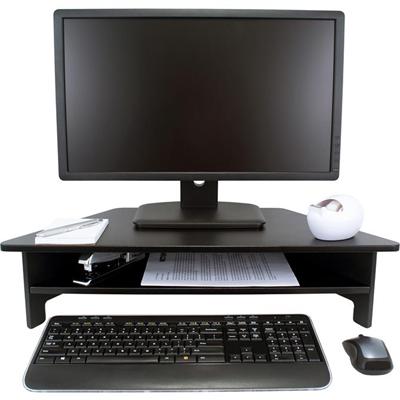 Victor High Rise Monitor Stand - 7.50" Height x 27" Width x 11.50" Depth - Wood, Laminate - Black
