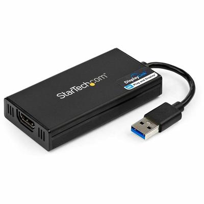 StarTech.com USB 3.0 to HDMI External Video Card - 1 x 9-pin USB 3.0 Type A - Male - 1 x 19-pin HDMI Digital Audio/Video - Female - 1920 x 1080 Supported - Black - 1 Each - TAA Compliant
