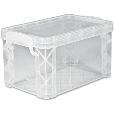 Advantus Super Stacker Index Cards Box - External Dimensions: 6.3" Width x 4" Depth x 3.6" Height - Media Size Supported: Index Card 3" x 5" - 400 x Card - Lift-off Closure - Stackable - Plastic - Clear - For Index Card, Artwork, Craft Supplies, Reci