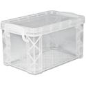 Advantus Super Stacker Index Cards Box - External Dimensions: 6.3" Width x 4" Depth x 3.6" Height - Media Size Supported: Index Card 3" x 5" - 400 x Card - Lift-off Closure - Stackable - Plastic - Clear - For Index Card, Artwork, Craft Supplies, Reci